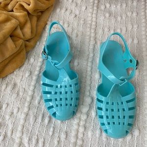 Teal jelly sandals